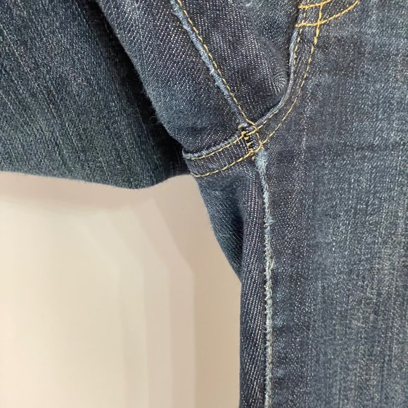 7 For All Mankind Womens Size 28 Bootcut Denim Jeans Dark Wash Low Rise USA Made - Picture 8 of 16
